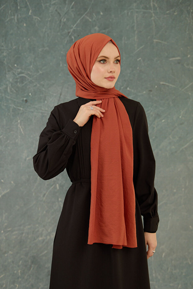 Plain Pattern No Wrinkles Shawl - 4