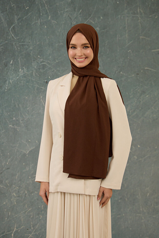 Plain Pattern No Wrinkles Shawl - 4
