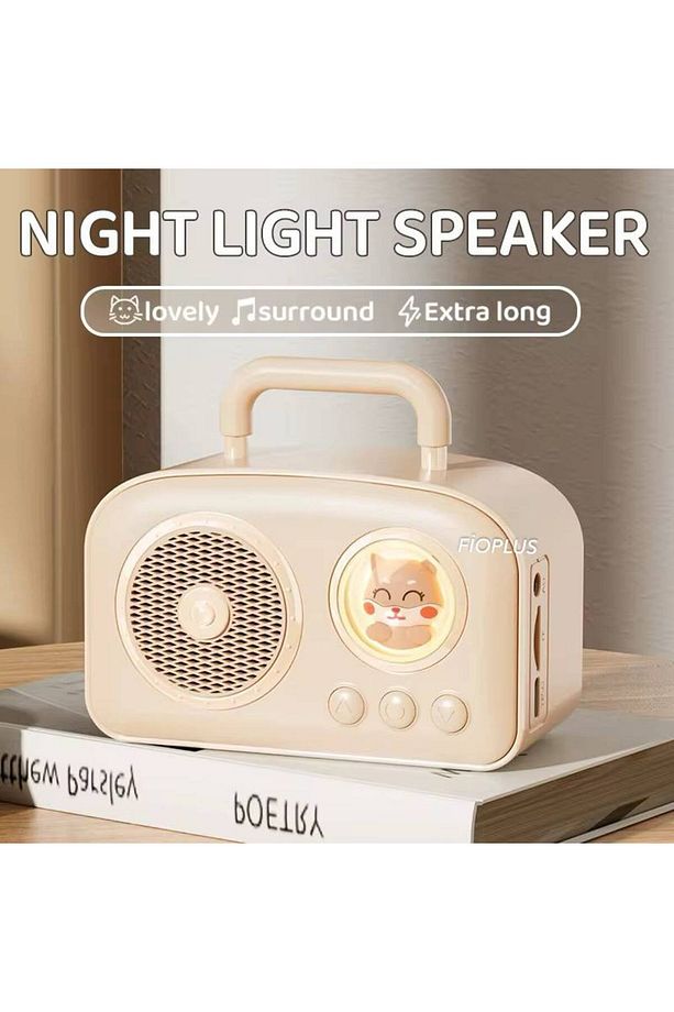 Retro Bluetooth Hoparlör – Sevimli Tasarım, Taşınabilir, Güçlü Ses, Kablosuz, FM Radyo - 6