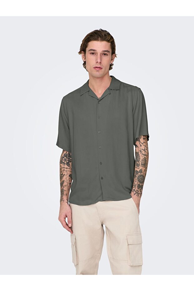 Men's Short Sleeve Viscose Shirt - Dash