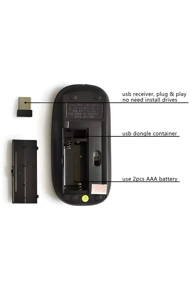 Ultra Slim Usb 2.4ghz Siyah 800/1200/1600dpi Beyaz Kablosuz Mouse Wireless - 2