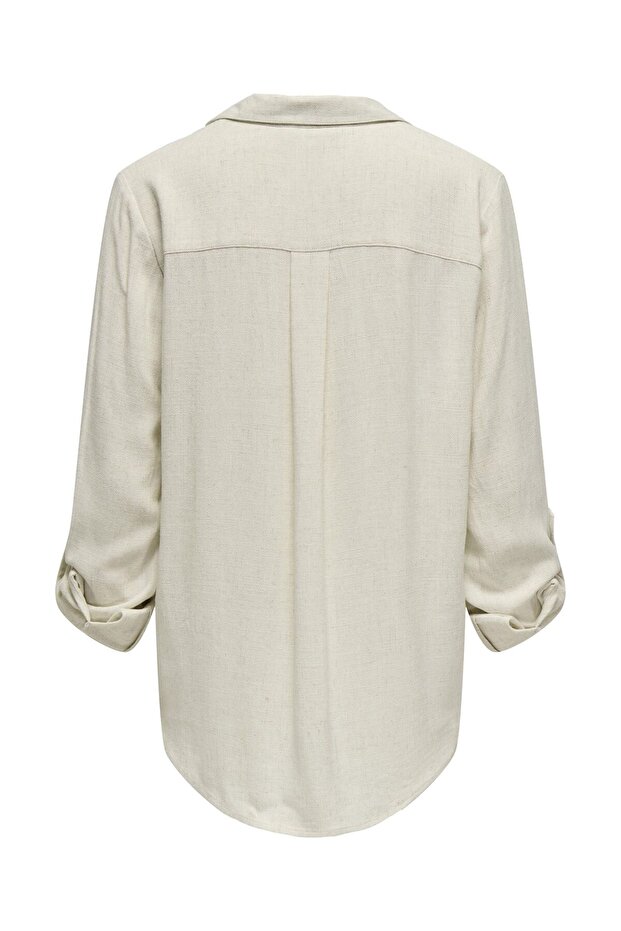 Women's Linen Viscose Shirt 15349102 Onlyasmin-Siesta Ls Li Bl Shirt Pnt Noos - 3