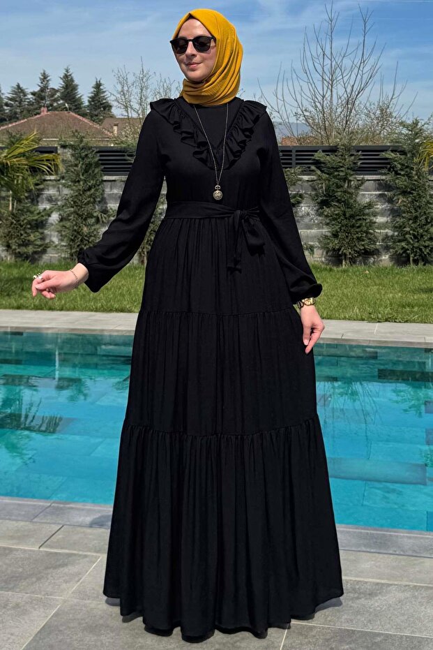 Jale Elbise Siyah - 7