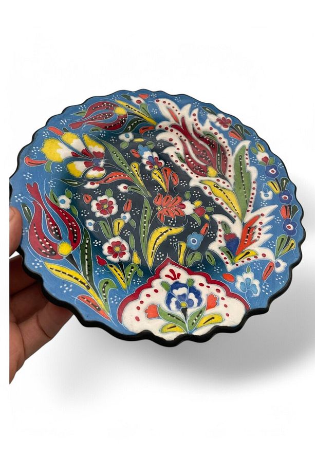 Çini Dekoratif Tabak, Duvar, Masa Süsü, Hediyelik El Yapımı (HANDMADE) Küçük Boy Tabak 18- 20 Cm - 3