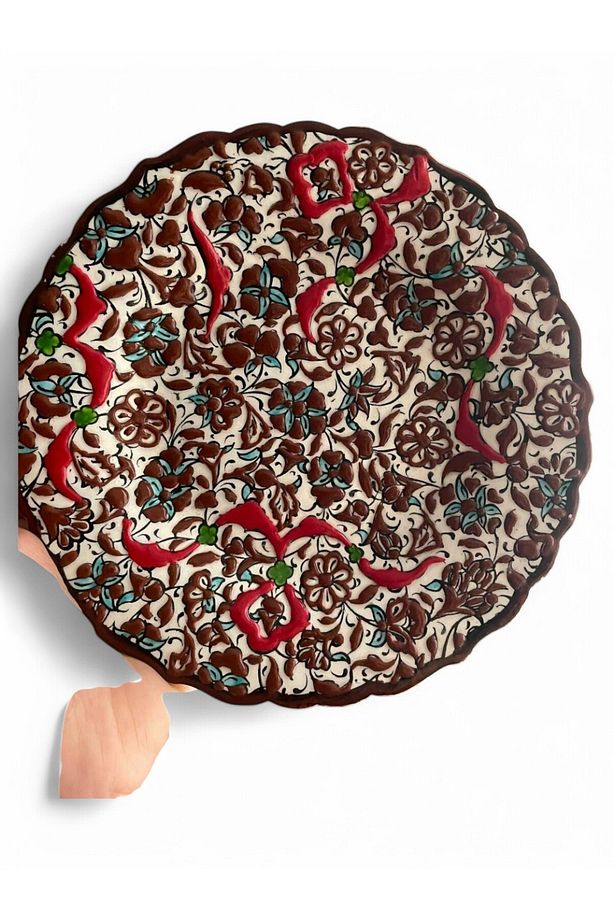 Çini Dekoratif Tabak, Duvar, Masa Süsü, Hediyelik El Yapımı (HANDMADE) Küçük Boy Tabak 18- 20 Cm - 7