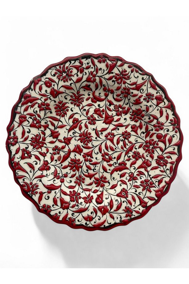 Çini Dekoratif Tabak, Duvar, Masa Süsü, Hediyelik El Yapımı (HANDMADE) Küçük Boy Tabak 18- 20 Cm - 1