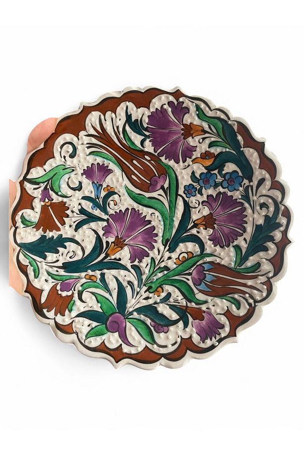 Çini Dekoratif Tabak, Duvar, Masa Süsü, Hediyelik El Yapımı (HANDMADE) Küçük Boy Tabak 18- 20 Cm - 6