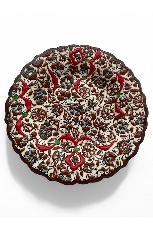 Çini Dekoratif Tabak, Duvar, Masa Süsü, Hediyelik El Yapımı (HANDMADE) Küçük Boy Tabak 18- 20 Cm - 5