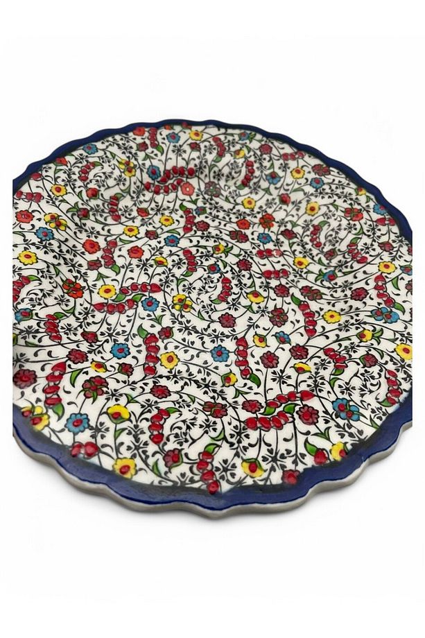 Çini Dekoratif Tabak, Duvar, Masa Süsü, Hediyelik El Yapımı (HANDMADE) Küçük Boy Tabak 18- 20 Cm - 6