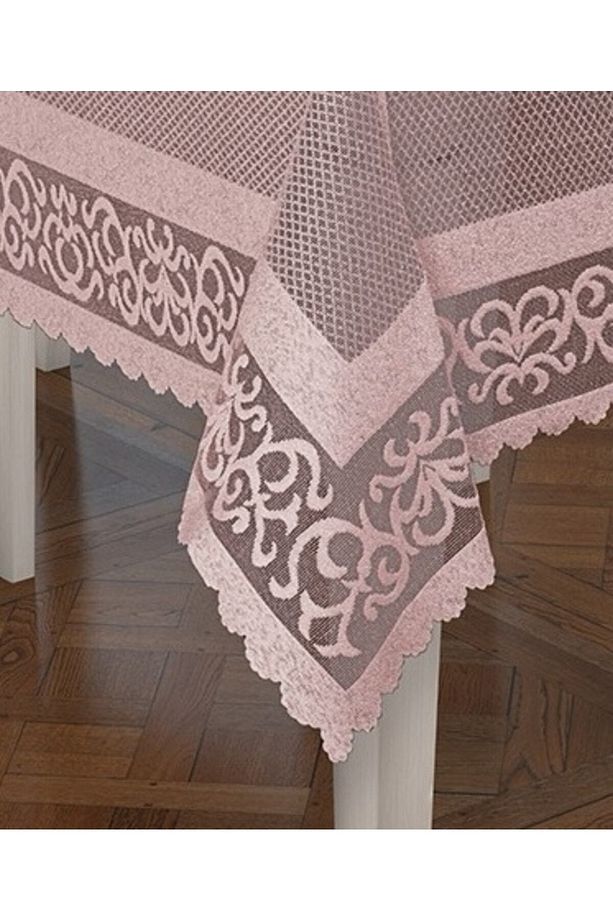 Osmanlı Desen Kdk Örme Masa Örtüsü Pudra - 1