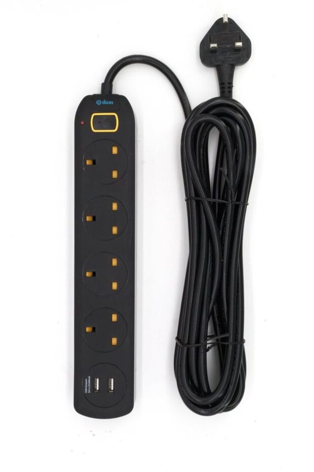 وصلة إيكون رباعية الاتجاهات مع منفذي USB وكابل بطول 3 أمتار Ik-205su