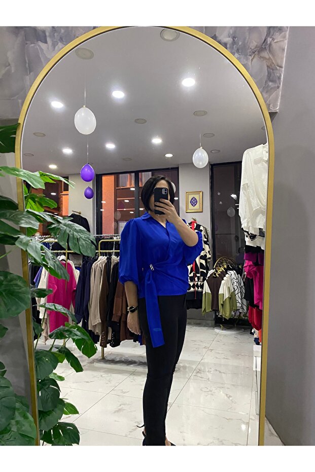 Mavi Krep anvelop gömlek - 3