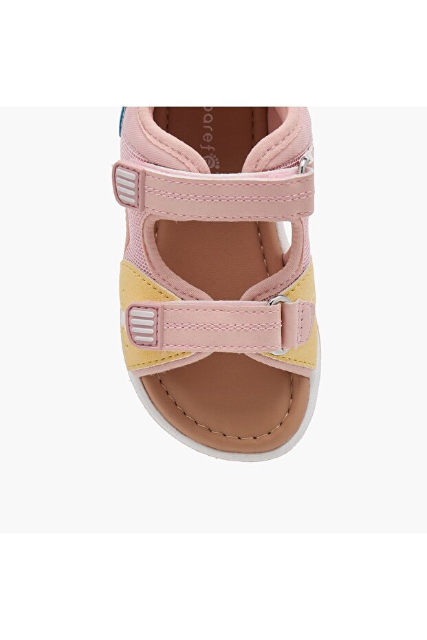 Panelled Backstrap Sandals with Hook and Loop Closure - 3