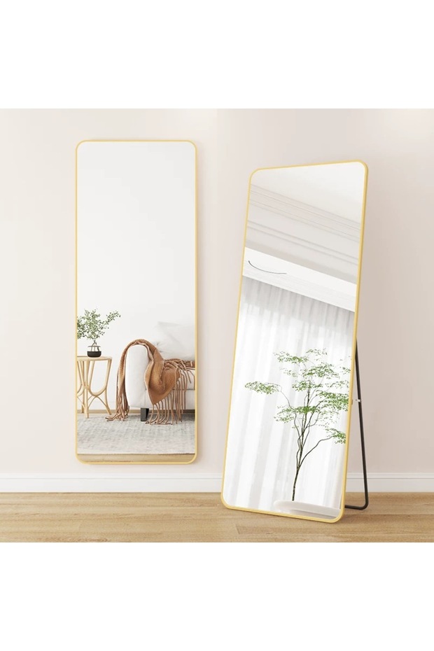 Rectangular stand mirror, gold frame / 65 * 170 cm - 1