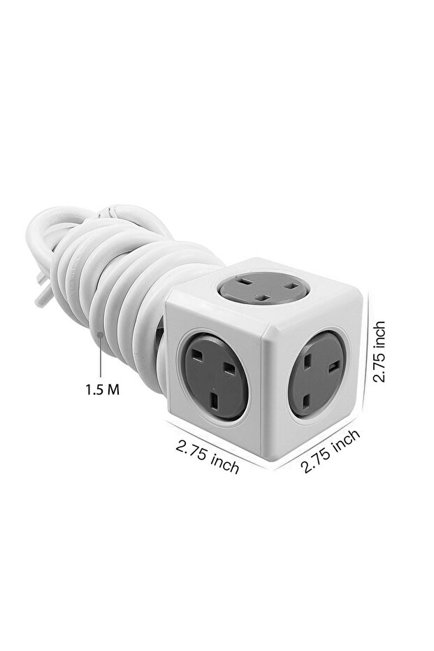 Allocacoc 1.5m Power Extension Cord - Grey - 1
