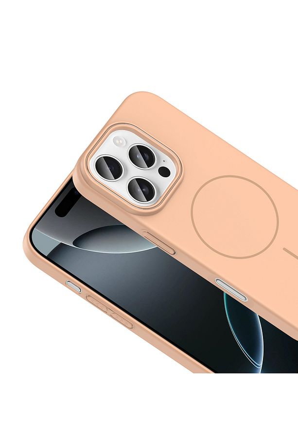 iPhone 16 Pro Kılıf Mat Magsafe Şarj Özellikli Hassas Butonlu Lansman Yumuşak Kenarlı Renkli Kapak - 3