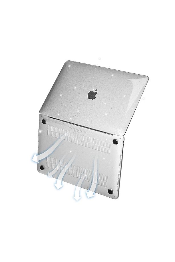 Apple Macbook 13.6′ Air M3 A3113 Macbook Koruyucu Sert Parlak Simli 1mm Ultra İnce Sağlam Kılıf - 6