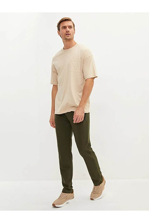 LCWAIKIKI Basic Haki Standart Kalıp Erkek Kalın Eşofman Altı - 1