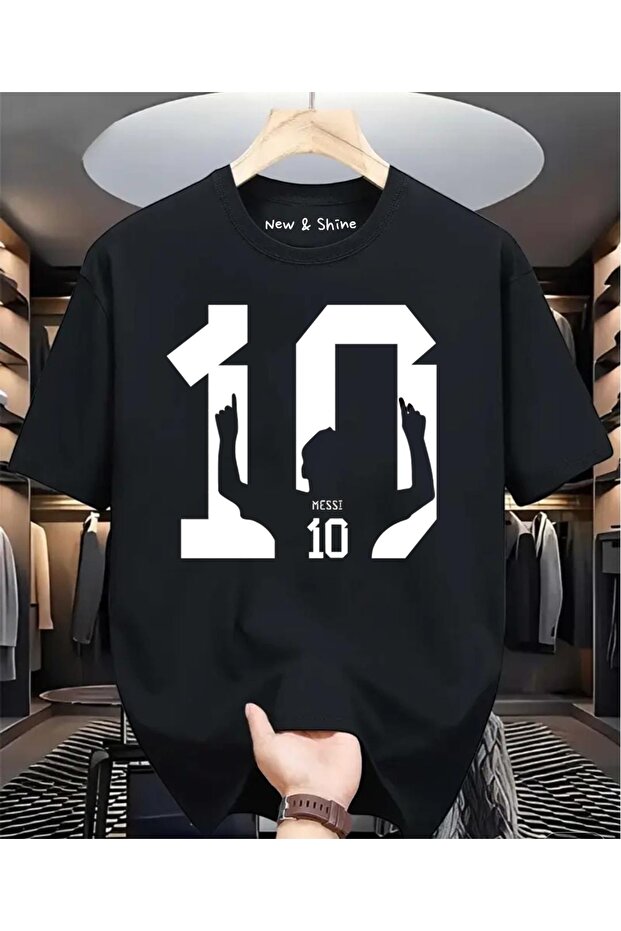 تي شيرت مطبوع كبير الحجم من ميسي 10