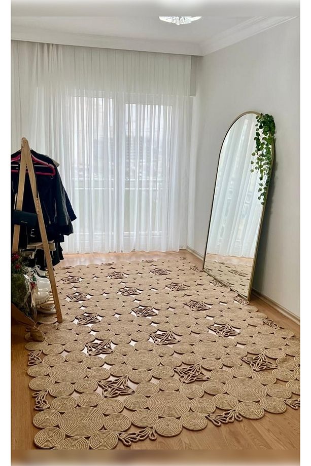 Halı Magnolia 9121 Jüt Örgülü Dekoratif Jüt Hasır Halı - 1