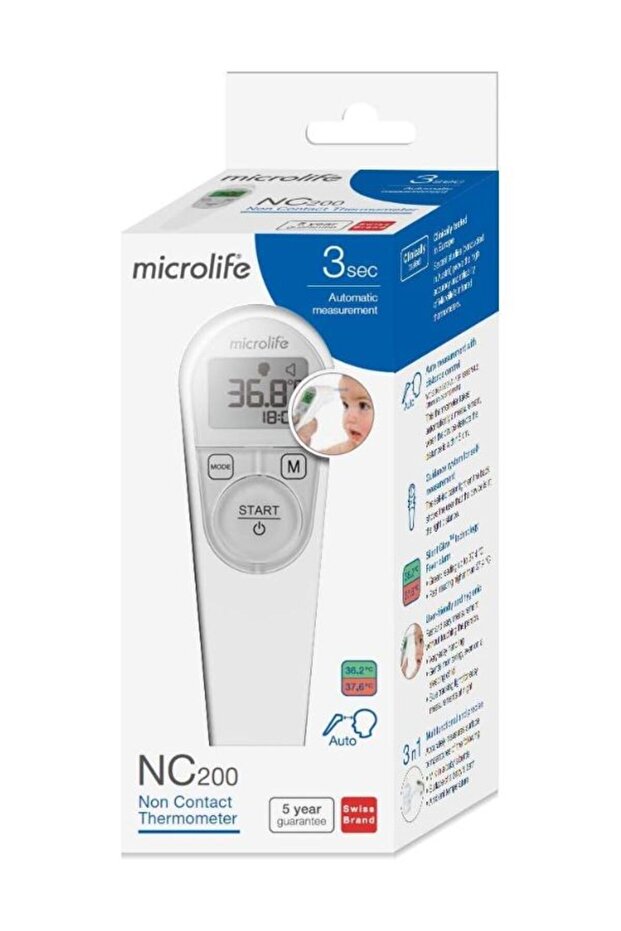 Microlife NC200 3 In 1 Non Contact Thermometer with Auto-Measurement Distance Control - 3