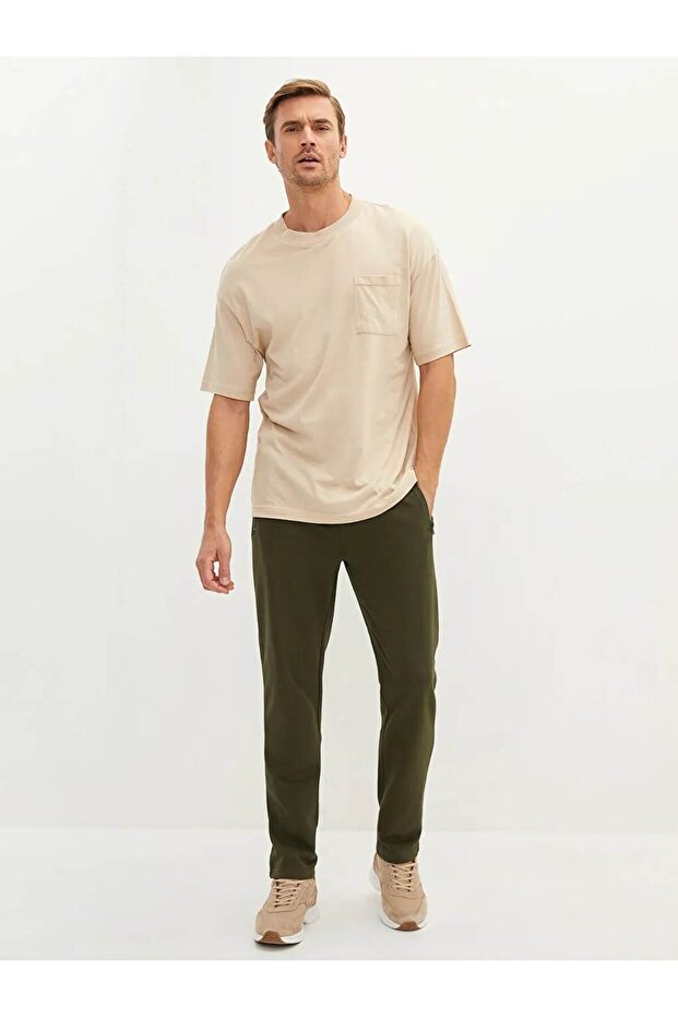 LCWAIKIKI Basic Haki Standart Kalıp Erkek Kalın Eşofman Altı - 2