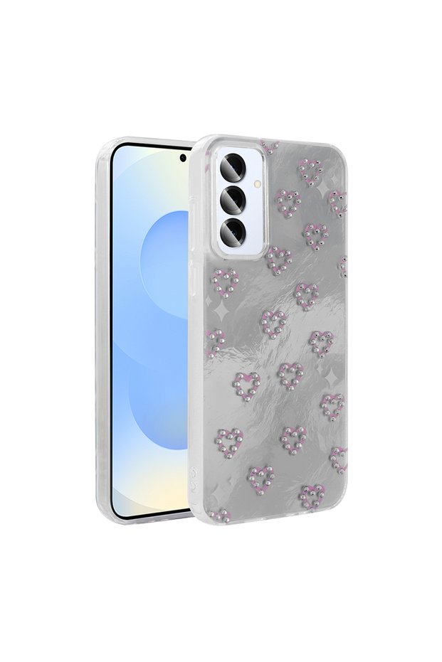 Galaxy A25 Case with Camera Protection Figured Zore Ponti Silicone Cover - White