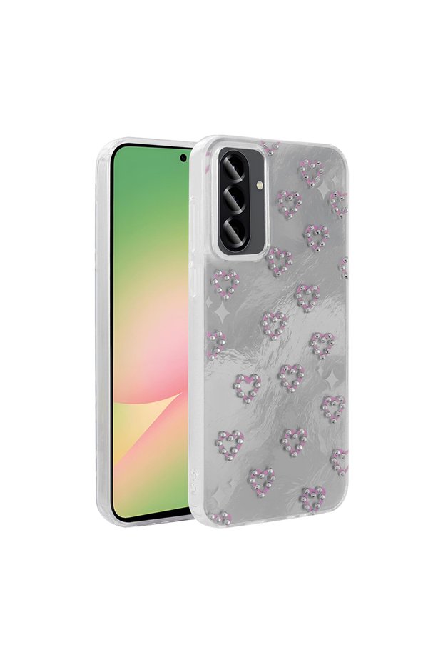 جراب Galaxy A56 مع غطاء حماية للكاميرا من السيليكون المرن من بونتي - أبيض
