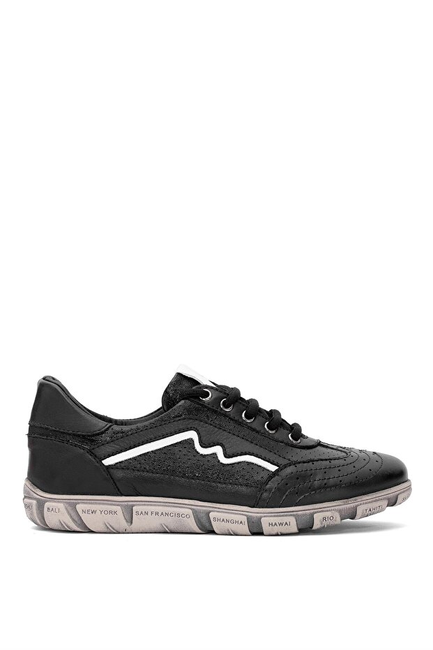 D25YA-3225 Women's Genuine Leather Casual Shoes Black