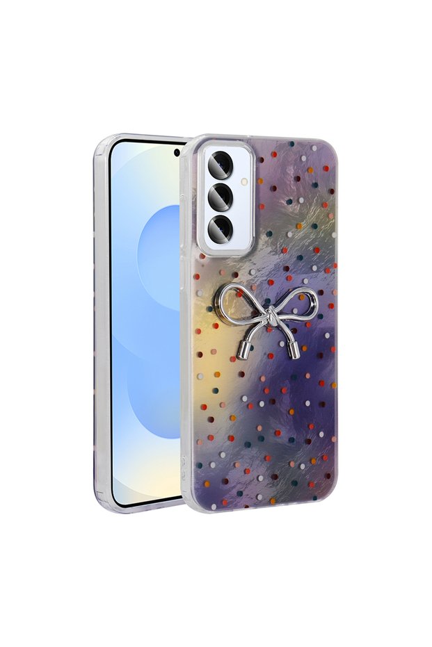 Galaxy A16 Case Camera Protected Figured Zore Ponti Silicone Cover - Lilac