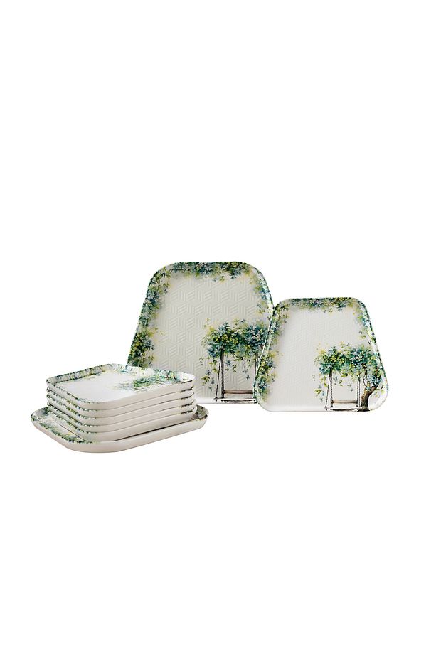 Zyra serisi 6 kişilik stackable Kahvaltı takımı pasta seti kahvaltılık özel yapım set sunum tabağı - 4