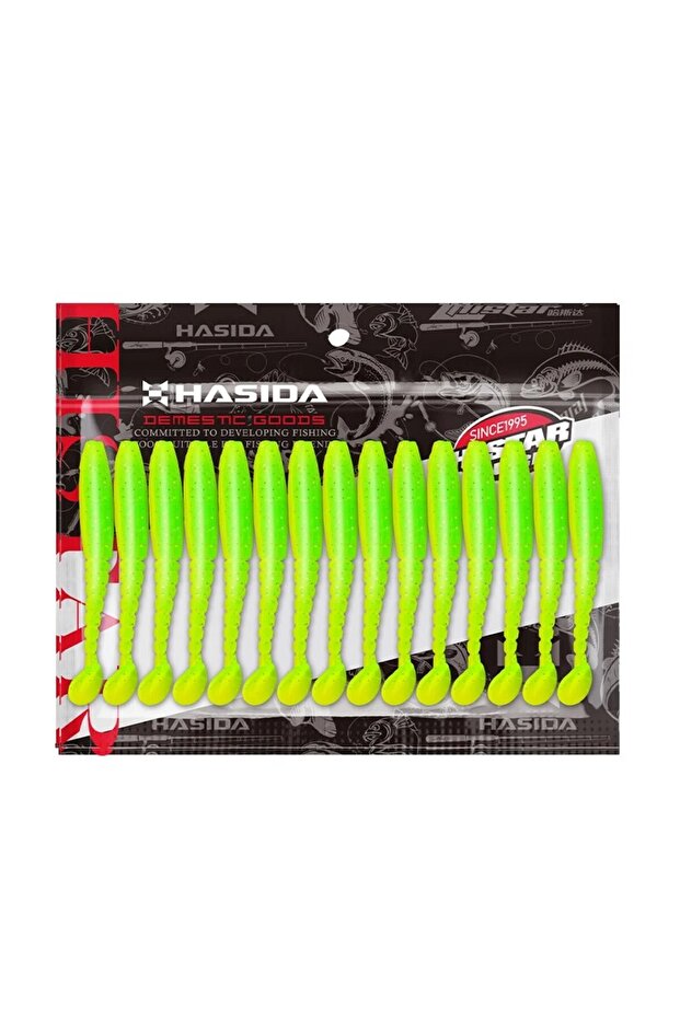 7.3cm2.3g13pcs green HISTAR 1Bag Soft Fishing Lure High Elasticity Shining Design Long Thread T Tail