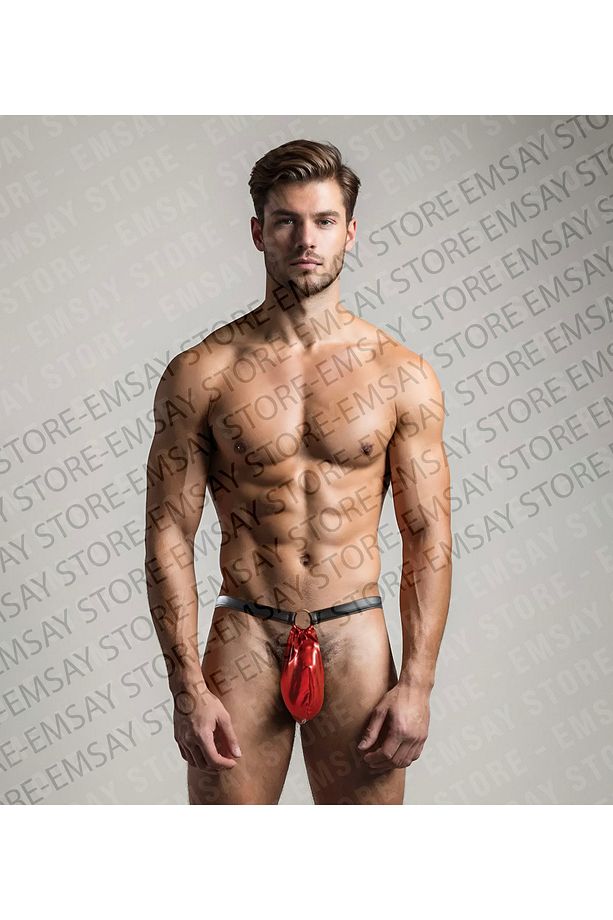 G-string Serisi Orijinal Lame Kumaş Halkalı Erkek Slip- String- Boxer-Cesur ve Çekici Tasarım - 1