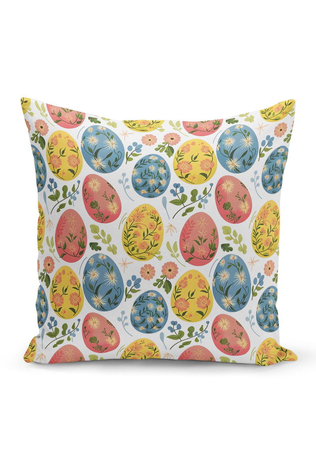 Spring Series Double Sided Digital Printed Throw Pillow Cover (Spring Easter Eastercushion Cover)