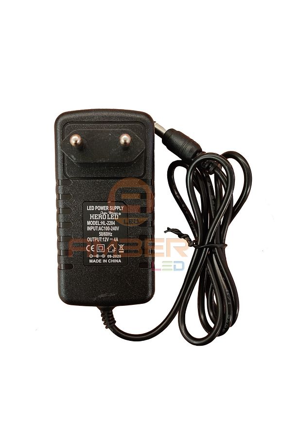 12v 4 Amper 48 Watt Şerit Led, Modül Led Fişli Priz Tipi Adaptör - 1