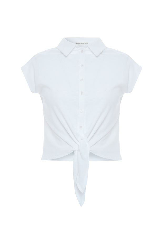 BAĞLAMALI CROP BLUZ - 5