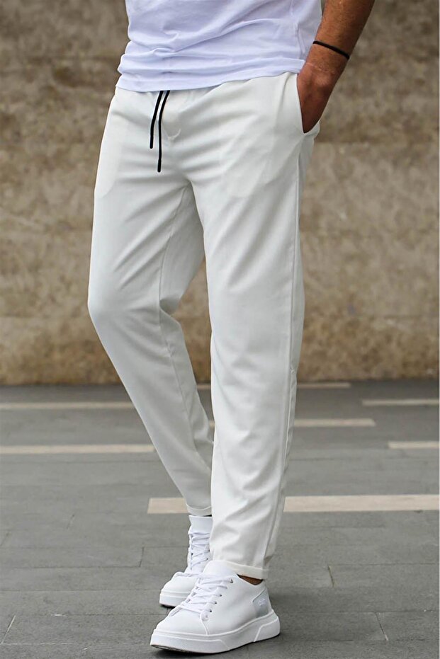 White Basic Men's Trousers 4242 - 2
