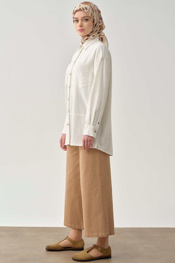 Bol Paça Canvas Pantolon - Camel - 4