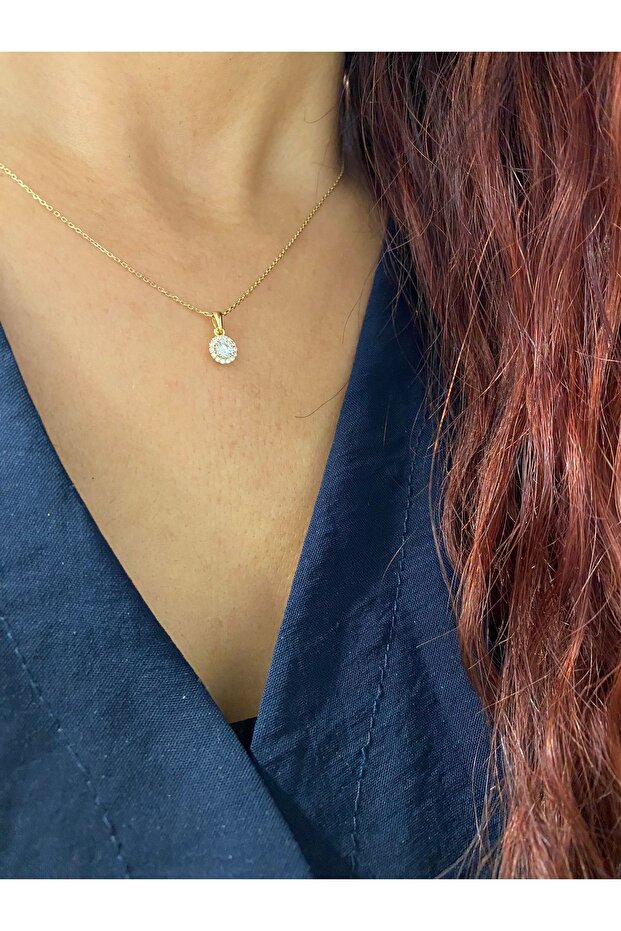 Taşlı Altın Kolye - 3