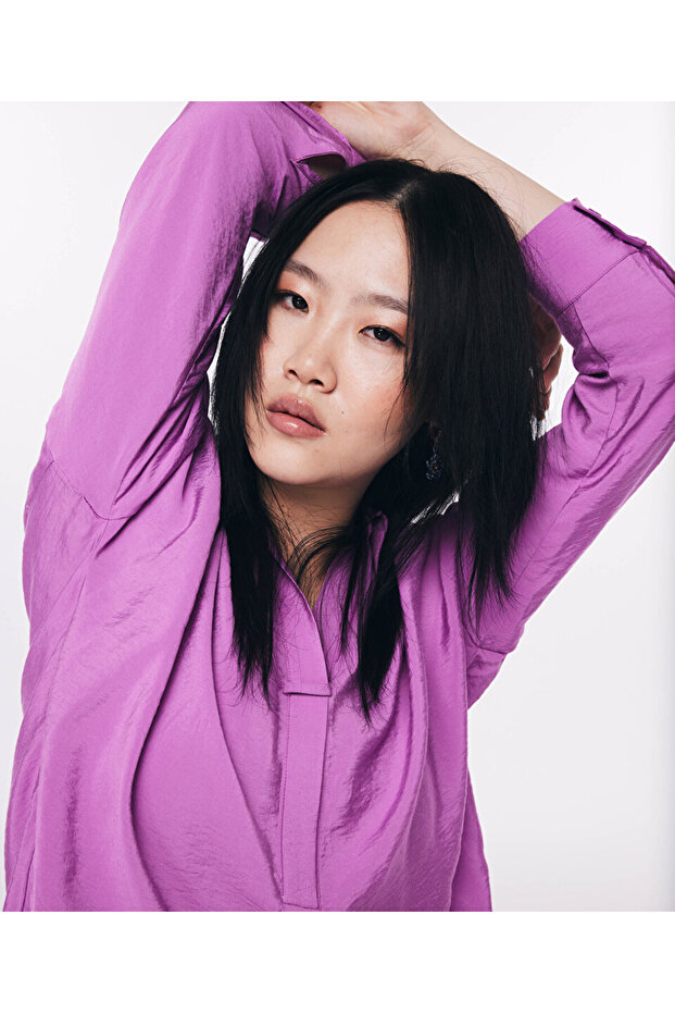 Simple Designed Flowing Blouse - 1