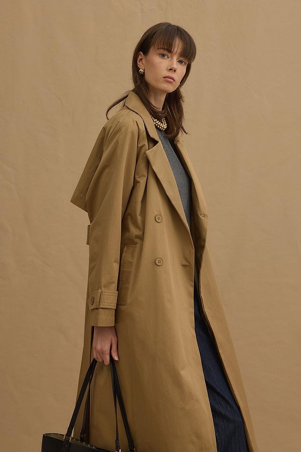 Maxi Trençkot Camel - 6