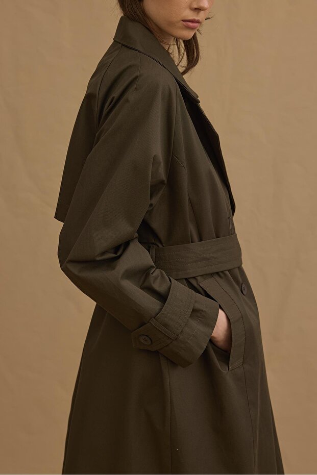Maxi Trençkot Haki - 7
