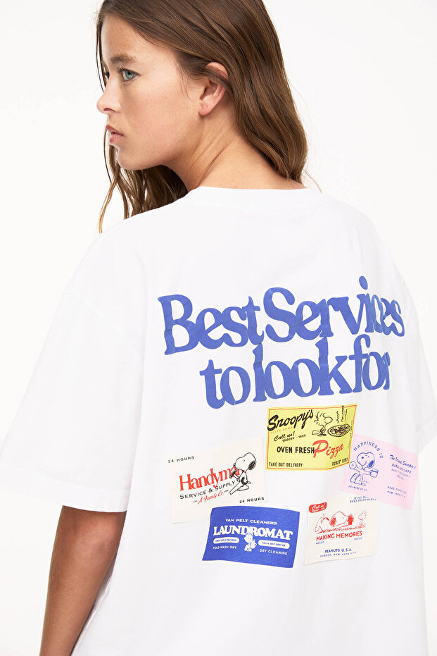 Beyaz Snoopy t-shirt - 5