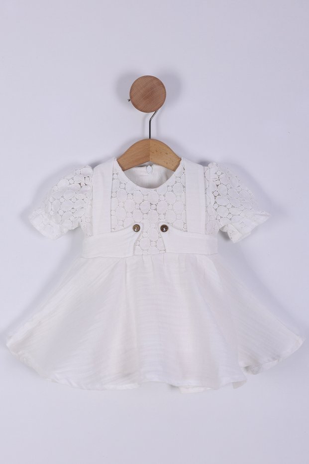 Monthly Lace Detailed Short Sleeve Baby Dress