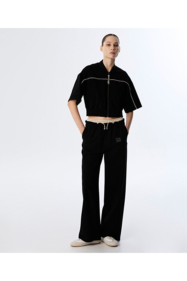 KONTRAST BİYELİ BOMBER SWEATSHIRT - 2