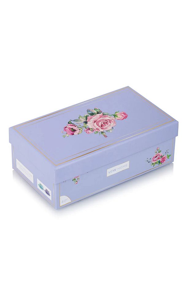 LCW HOME Lila Çiçekli Porselen 2 Kişilik Kahve Fincan Takımı 90 ml - 5