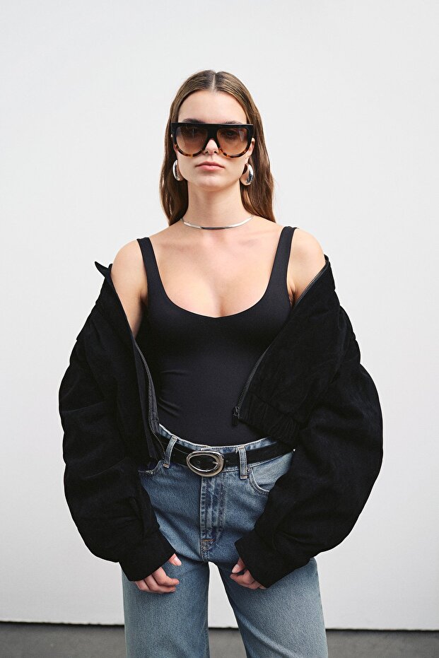 Suni suet crop ceket - 4