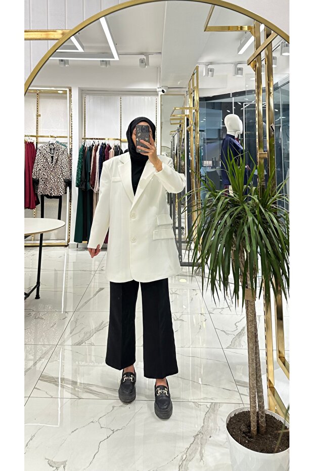 Çift düğmeli blazer ceket - 1