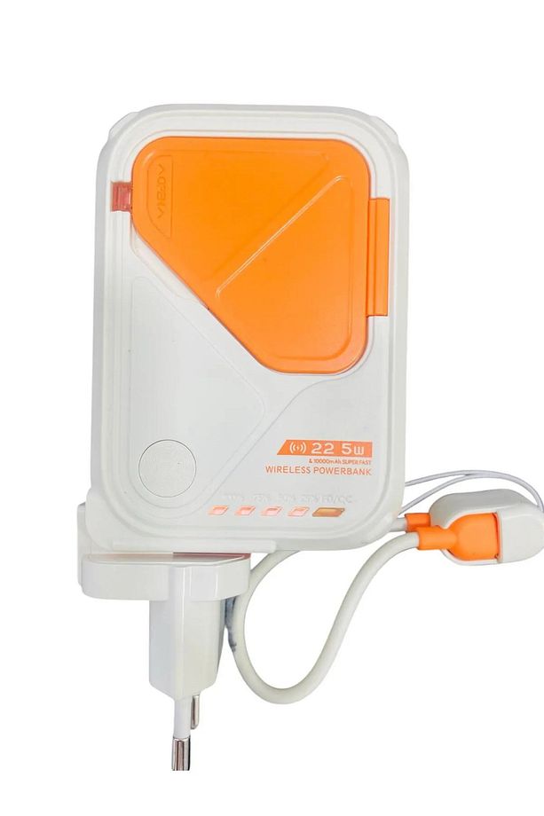 10.000 mAh 5in1 PD22.5W Kablolu Kablosuz Hızlı Şarj Powerbank Stand Fiş Adaptör Şarj Cihaz Güç Banka - 5
