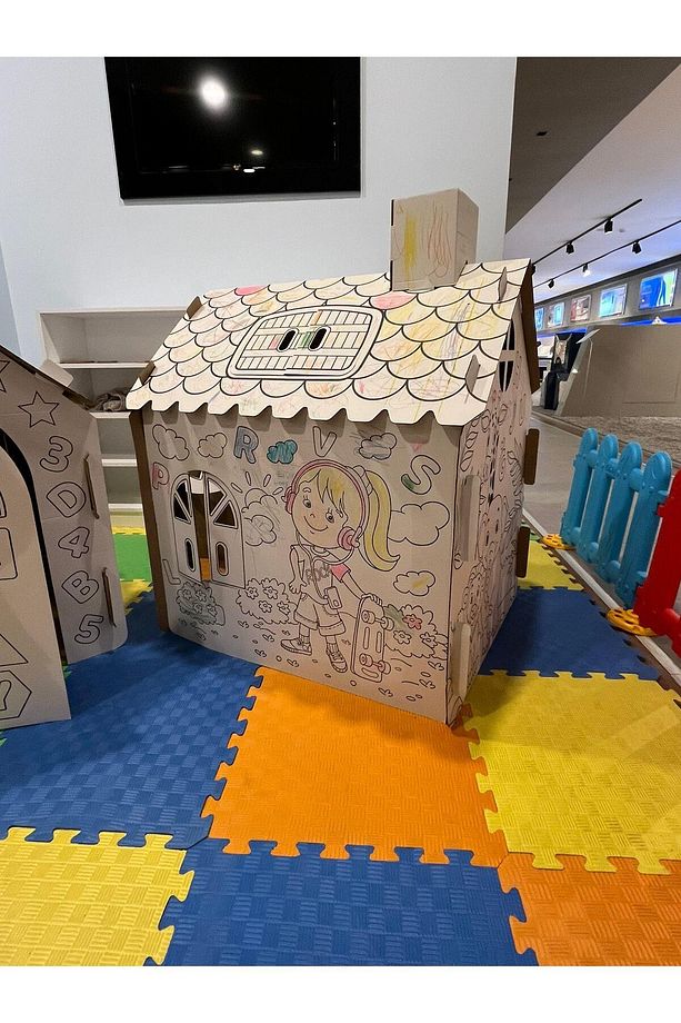 Kolix Çocuklar İçin Karton Boyama Evi - Pastel Boya Hediyeli - 5